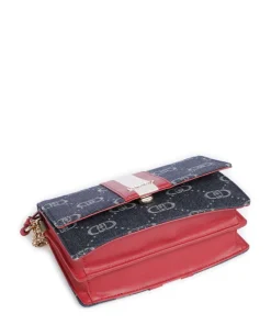 Manhattan Schultertasche Baumwolle blau/rot