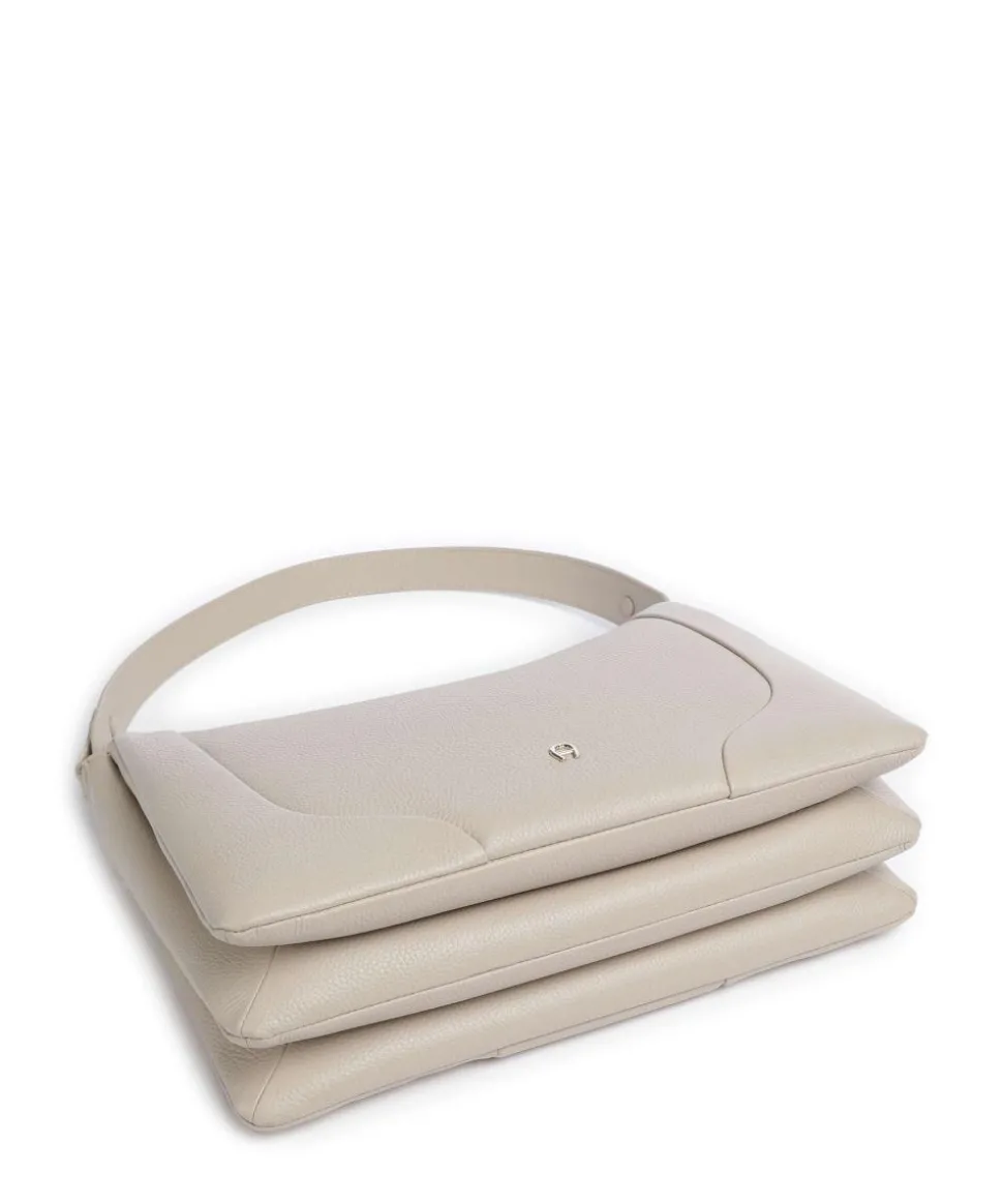 Mara M Beuteltasche genarbtes Rindsleder beige