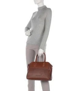 Marsala Handtasche 10″ Pull-Up Rindsleder cognac