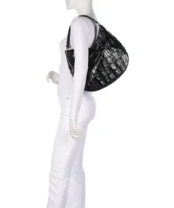 Maxi Cocco Mia Beuteltasche geprägtes Leder schwarz