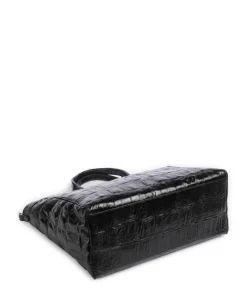 Maxi Cocco Mia Handtasche geprägtes Rindsleder schwarz