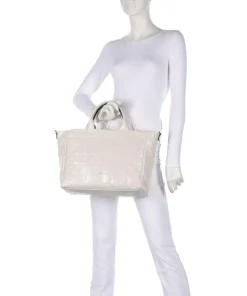 Maxi Cocco Mia Handtasche geprägtes Rindsleder creme