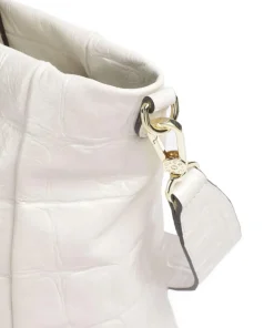Maxi Cocco Mia Handtasche geprägtes Rindsleder creme