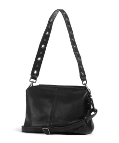 Me and My Bag Schultertasche fein genarbtes Leder schwarz