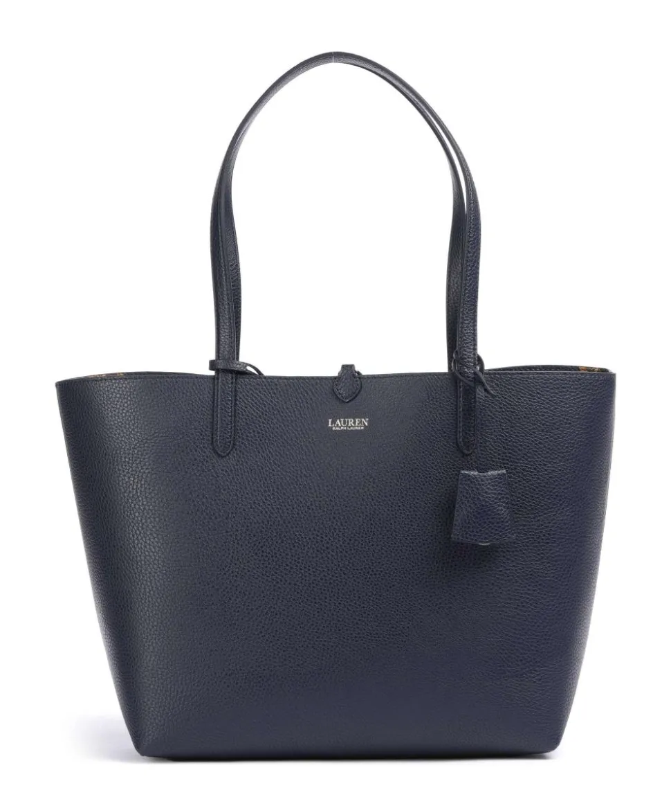 Medium Shopper Lederimitat navy