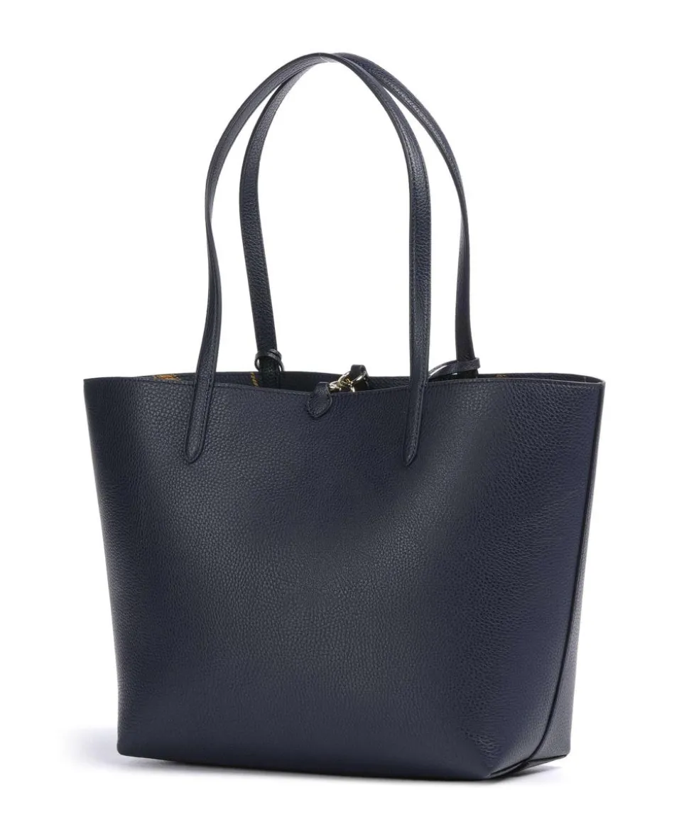 Medium Shopper Lederimitat navy