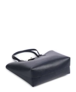 Medium Shopper Lederimitat navy