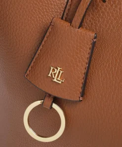 Medium Shopper Lederimitat karamellbraun