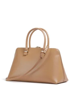 Megan L Handtasche Lederimitat hellbraun