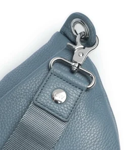 Mellow Leather Gürteltasche genarbtes Kalbsleder blaugrau