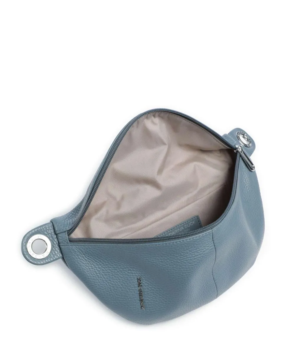 Mellow Leather Gürteltasche genarbtes Kalbsleder blaugrau