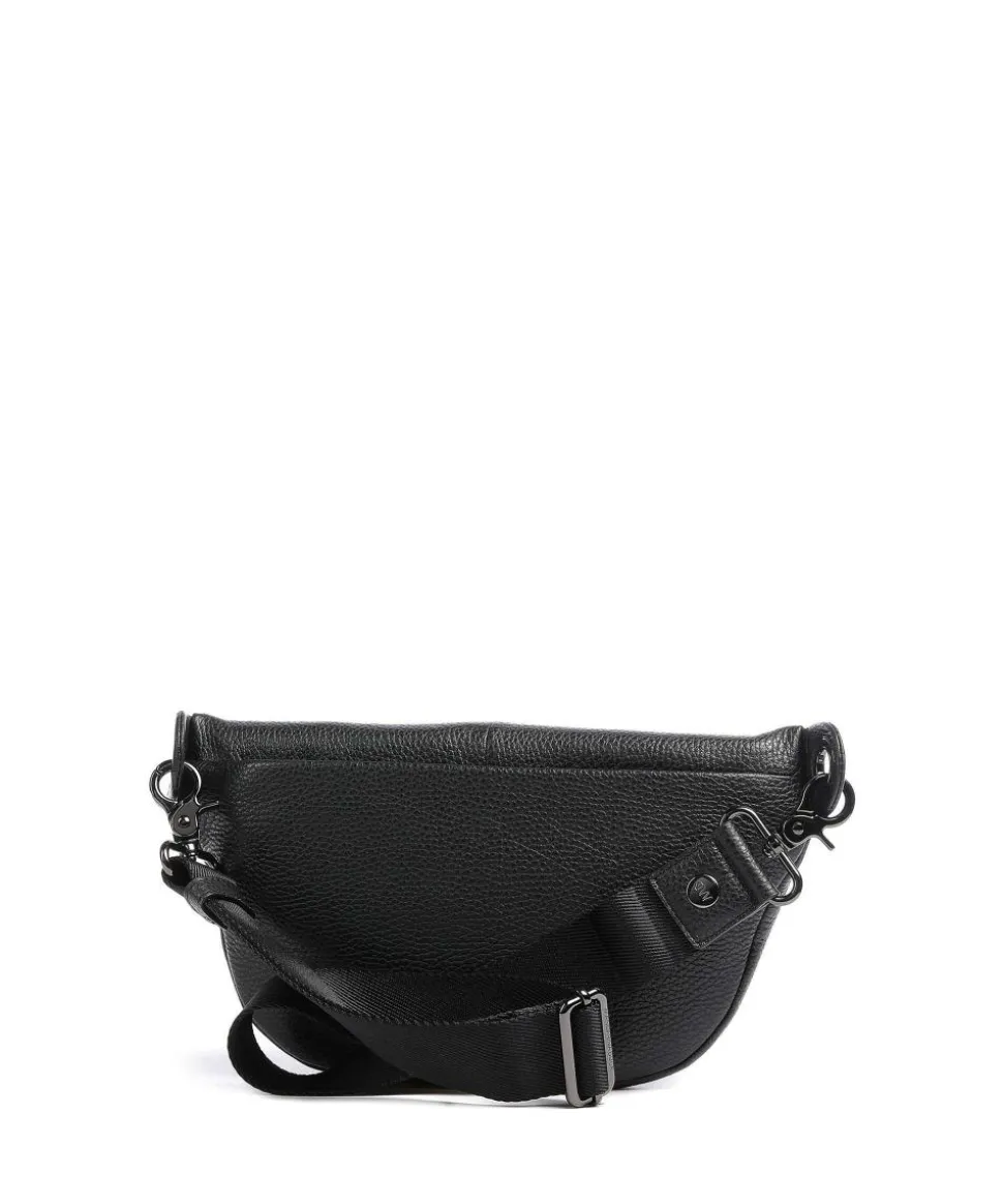 Mellow Leather Gürteltasche genarbtes Kalbsleder schwarz