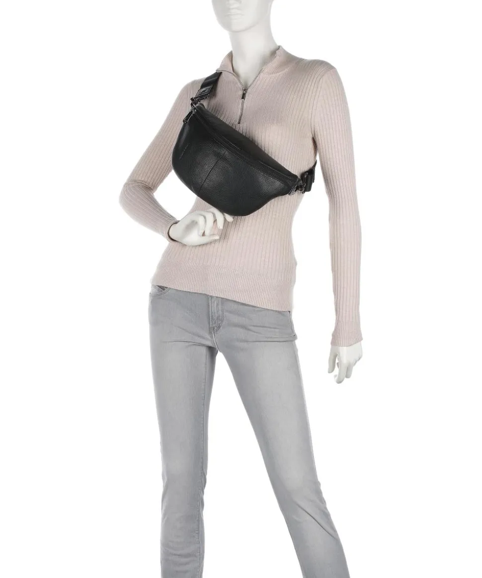 Mellow Leather Gürteltasche genarbtes Kalbsleder schwarz