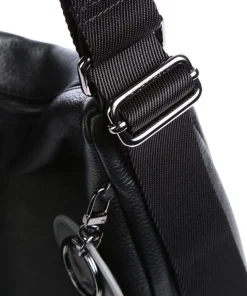 Mellow Leather Rucksack-Tasche genarbtes Kalbsleder schwarz