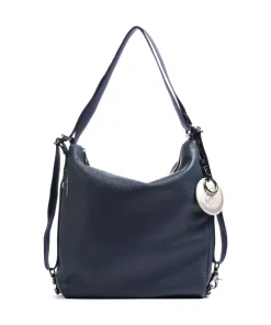 Mellow Leather Rucksack-Tasche genarbtes Kalbsleder navy