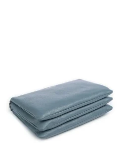 Mellow Leather Umhängetasche genarbtes Kalbsleder blaugrau