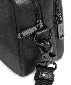 Mellow Leather Umhängetasche genarbtes Kalbsleder schwarz