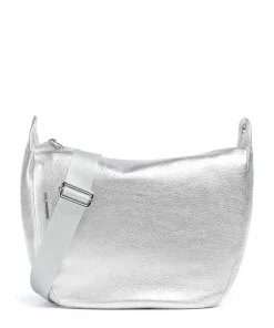 Mellow Metal Umhängetasche genarbtes Kalbsleder silber