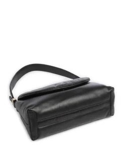 Melville S. Schultertasche fein genarbtes Leder schwarz