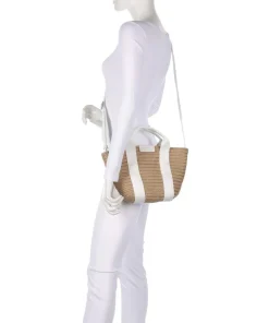 Meria Umhängetasche Bast beige/weiß