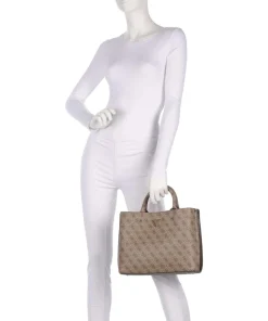 Meridian Handtasche Lederimitat hellbraun