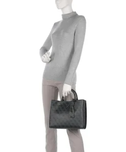 Meridian Handtasche Lederimitat dunkelgrau