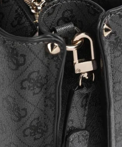 Meridian Handtasche Lederimitat dunkelgrau