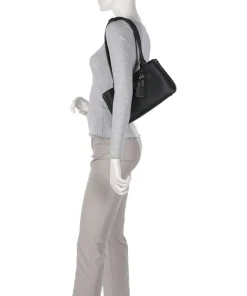 Meridian Schultertasche Lederimitat schwarz