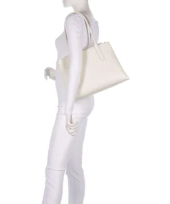 Meridiana L Shopper fein genarbtes Leder weiß