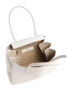 Meridiana L Shopper fein genarbtes Leder weiß