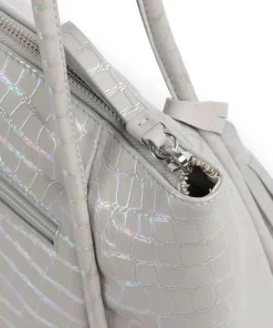 Mermaid Shopper geprägtes Rindsleder hellgrau