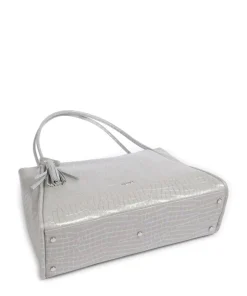 Mermaid Shopper geprägtes Rindsleder hellgrau