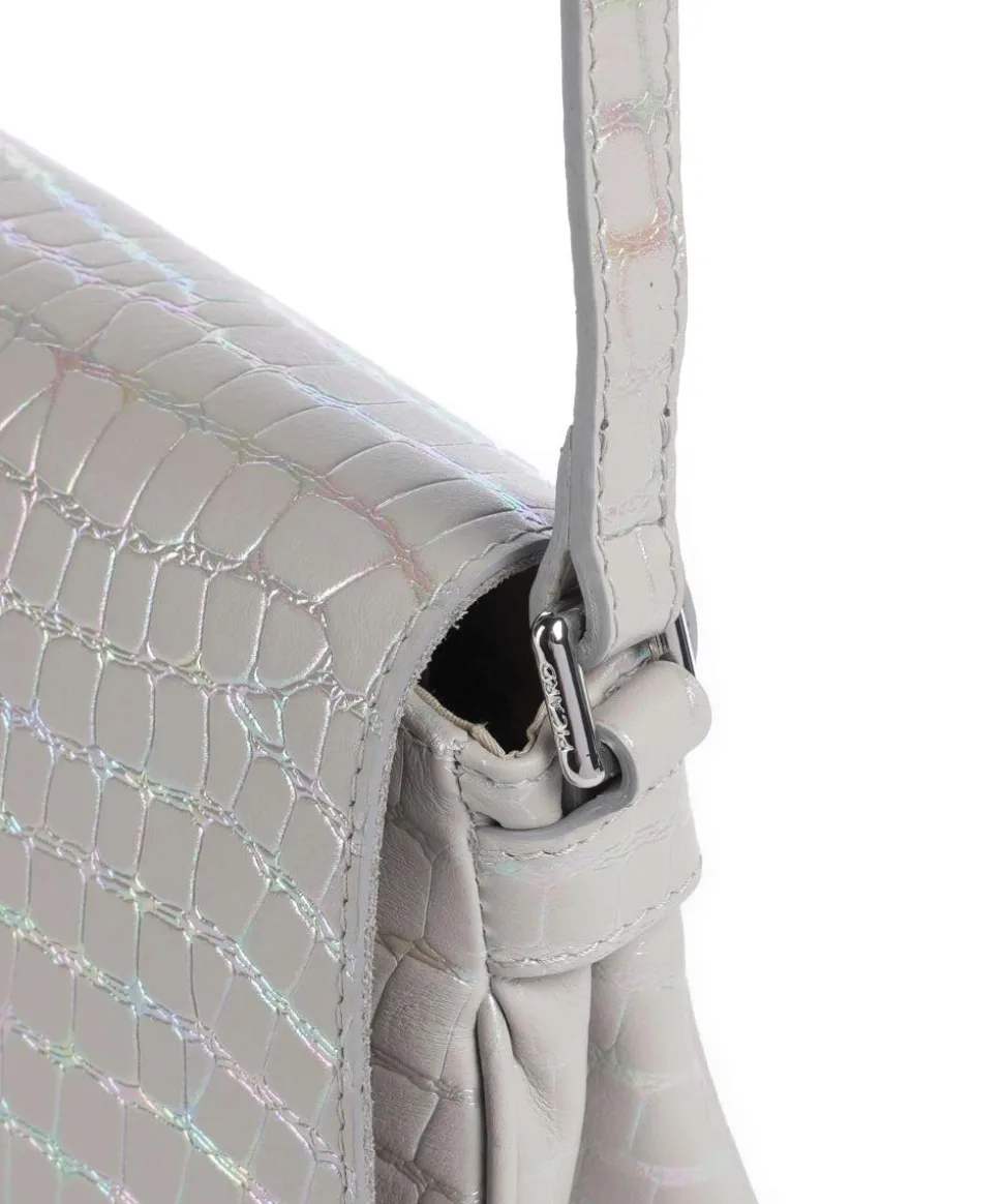 Mermaid Umhängetasche geprägtes Rindsleder hellgrau