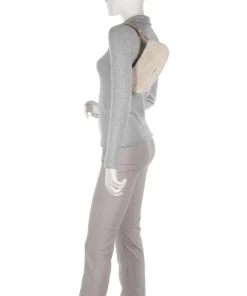 Merveille Astrakan Schultertasche genarbtes Rindsleder, Kunstfell natur