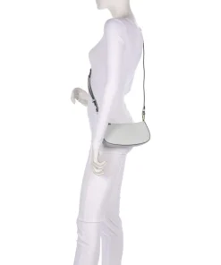 Merveille Schultertasche genarbtes Leder hellblau