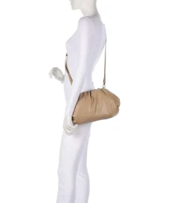 Mila Clutch Lederimitat beige