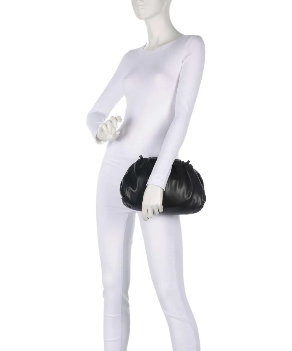 Mila Clutch Lederimitat schwarz