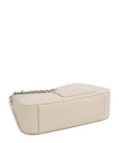 Mila M Schultertasche Lederimitat creme