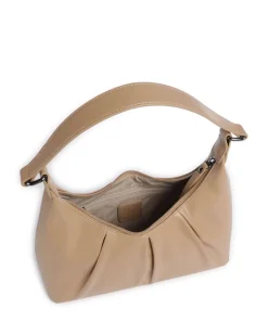 Mila Schultertasche Lederimitat beige