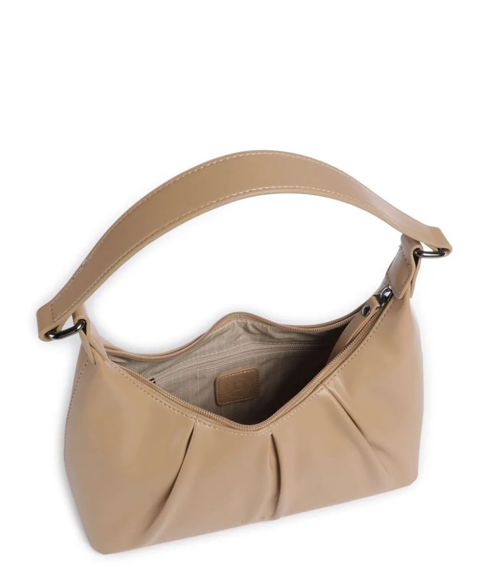 Mila Schultertasche Lederimitat beige