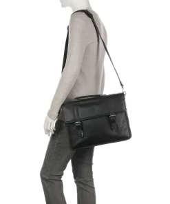 Milano Aktentasche fein genarbtes Rindsleder schwarz