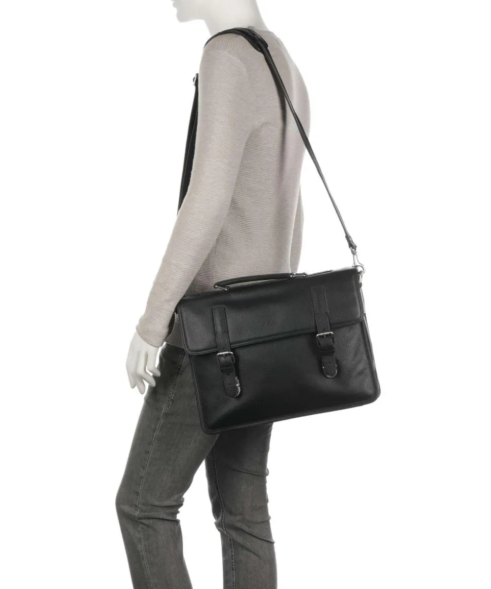 Milano Aktentasche fein genarbtes Rindsleder schwarz