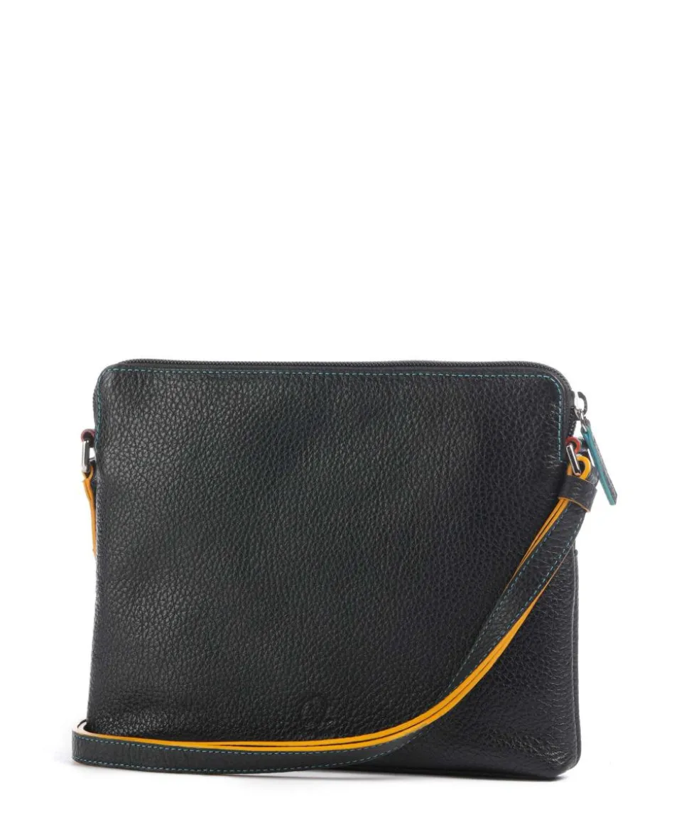 Milano Umhängetasche genarbtes Leder schwarz