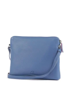 Milano Umhängetasche genarbtes Leder blau