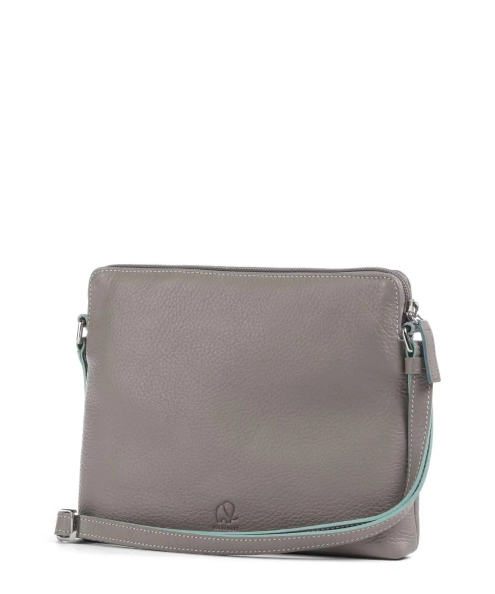 Milano Umhängetasche genarbtes Leder grau