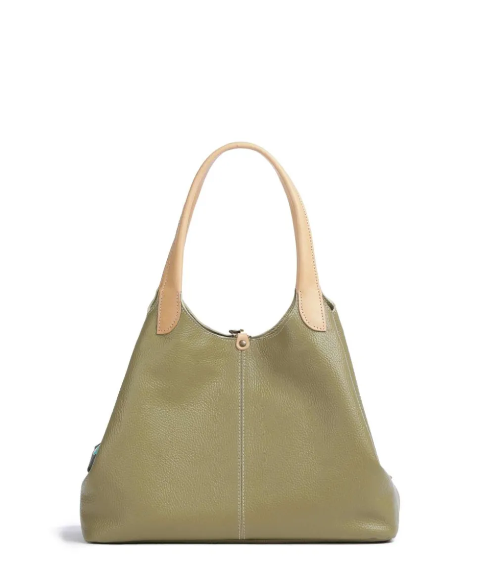 Milos Blanca Shopper genarbtes Kalbsleder olivgrün