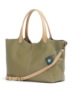 Milos Blanca Shopper genarbtes Kalbsleder olivgrün