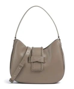 Mina Schultertasche fein genarbtes Rindsleder taupe