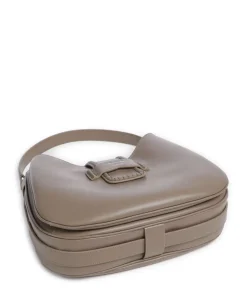 Mina Schultertasche fein genarbtes Rindsleder taupe