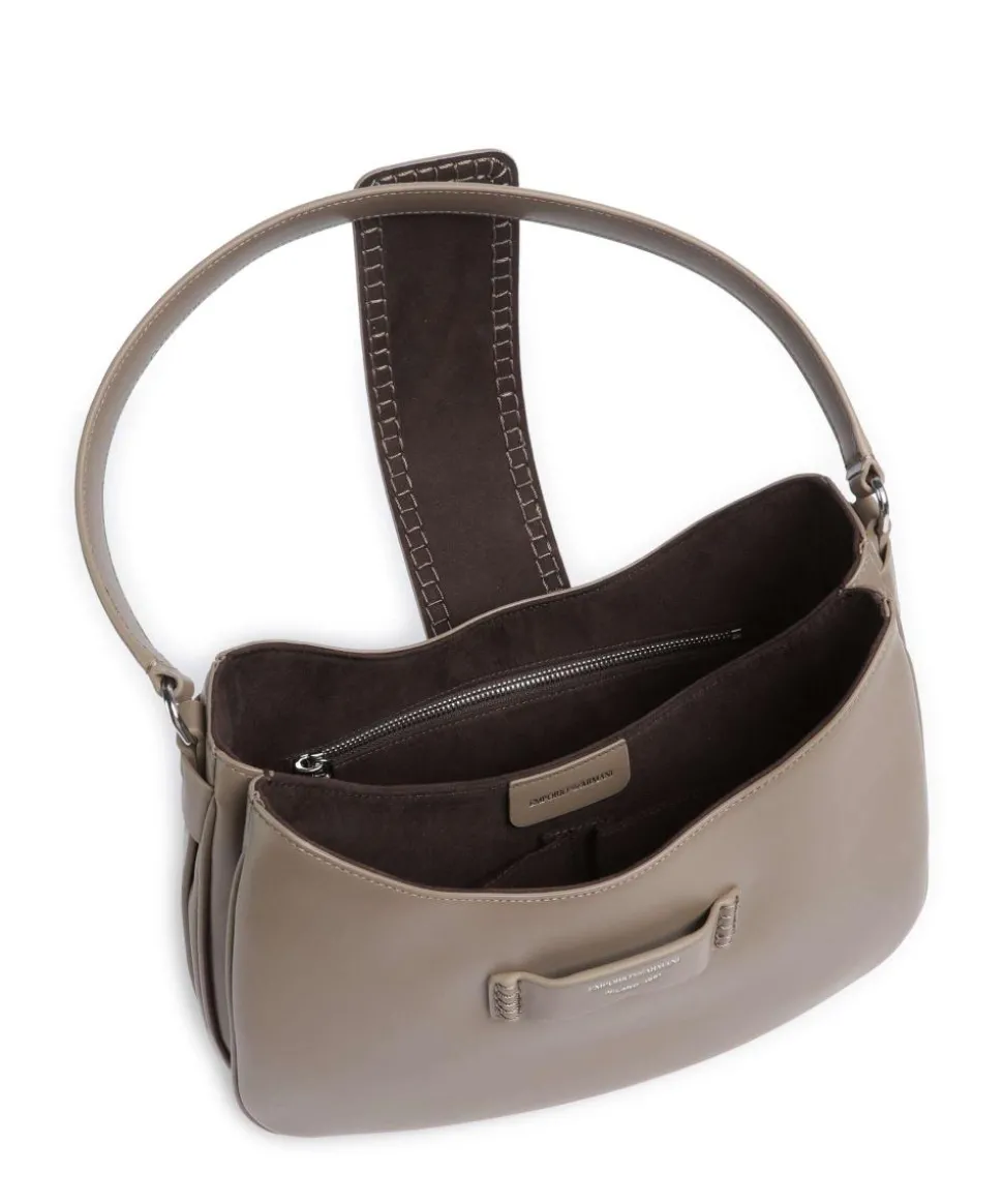 Mina Schultertasche fein genarbtes Rindsleder taupe